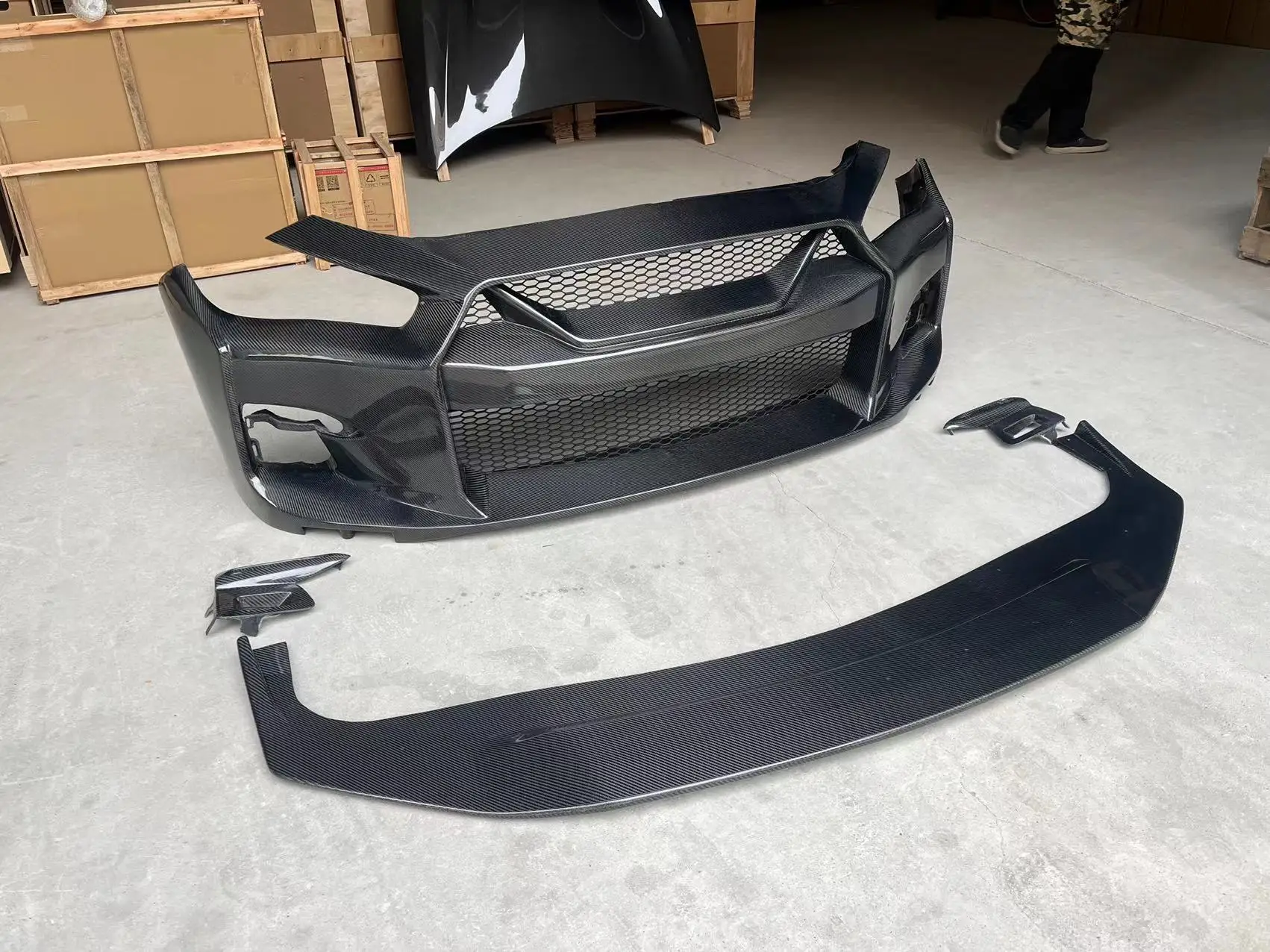 Передний бампер MRD для Infiniti Q50 2014+ Передний бампер Q50 из углеродного волокна V4