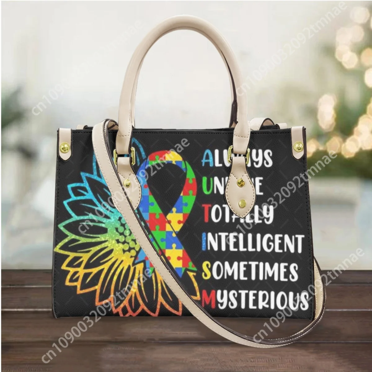 Autism Awareness Handbags Women Casual Tote Shoulder Bag Top-handle Cross Body Bags for Girls Female Bolsa Feminina Custom