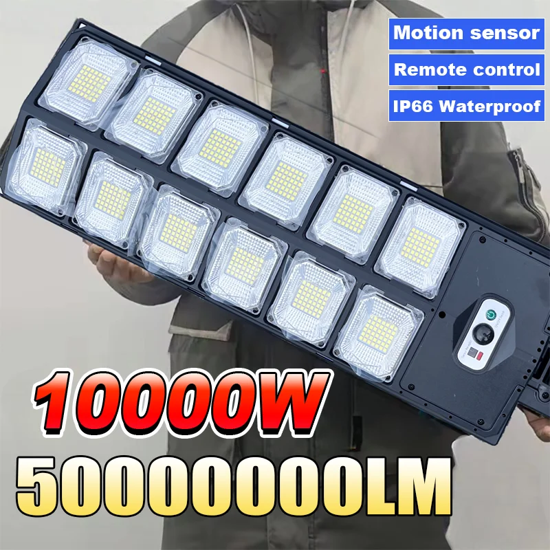 Upgrade 10000W Super Bright Solar Led Light 1008 LED Powerful Outdoor Street Light Sunlight Motion Sensor Waterproof Garden Lamp