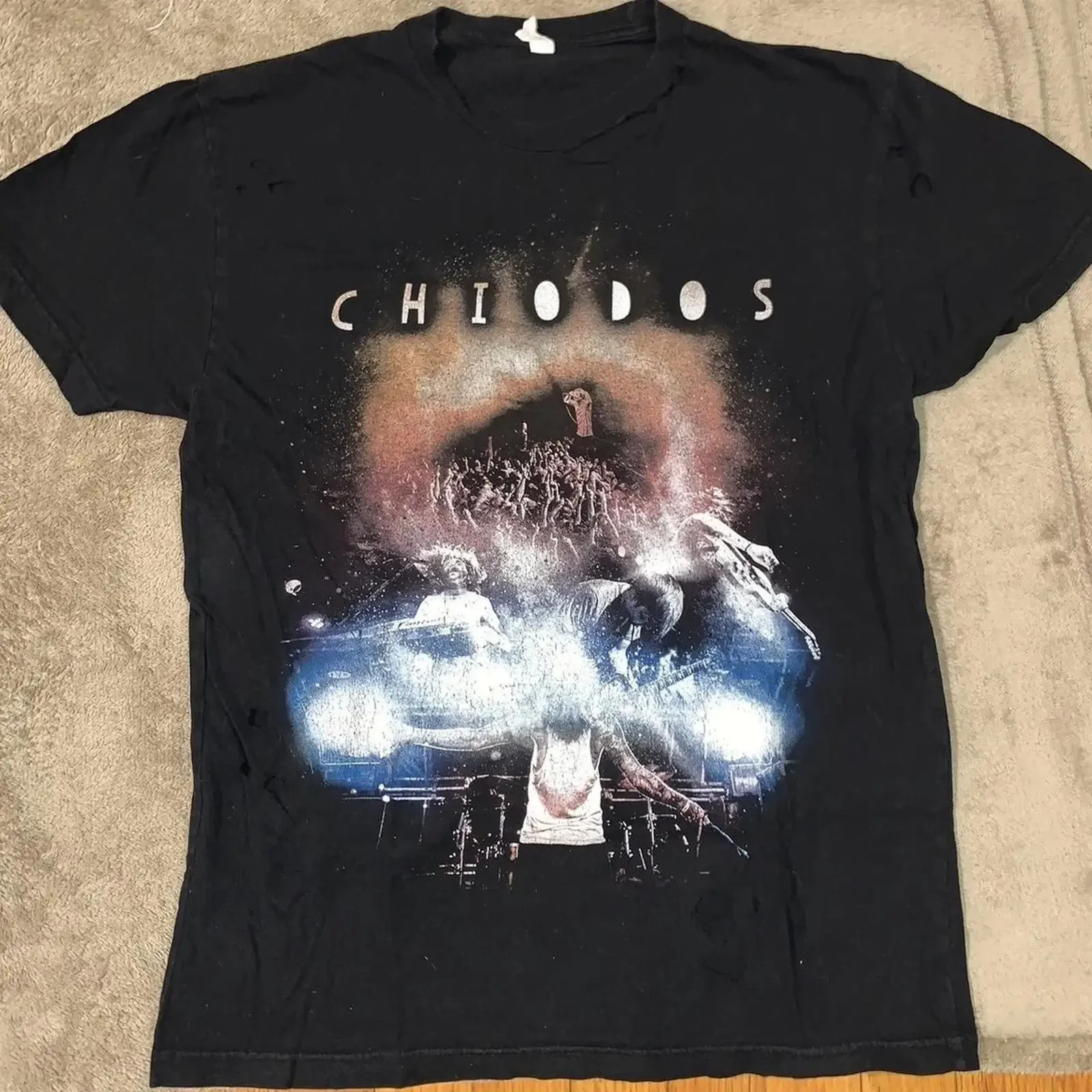 Camiseta de la banda Chiodos, talla S 5XL AR1444, estilo vintage, ligeramente lavada, para uso diario, moderna, elegante, informal, con gráficos.