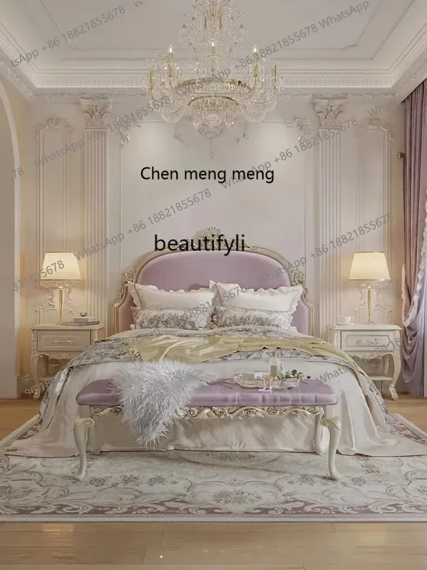 

B178 French light luxury court style solid wood bedside stool luxury master bedroom, home2936