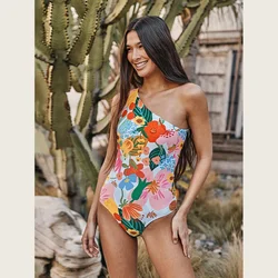 Kobiecy strój kąpielowy w stylu Retro strój plażowy wakacyjny asymetryczny designerski strój kąpielowy Backless Summer Surf Wear