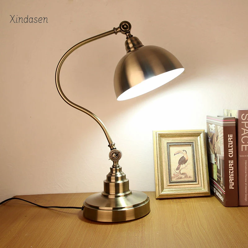 

Vintage Led Table Lamp Luxury Retro Industrial Desk Lamp For Bedroom Bedside Office Study Reading Table Light настольная лампа