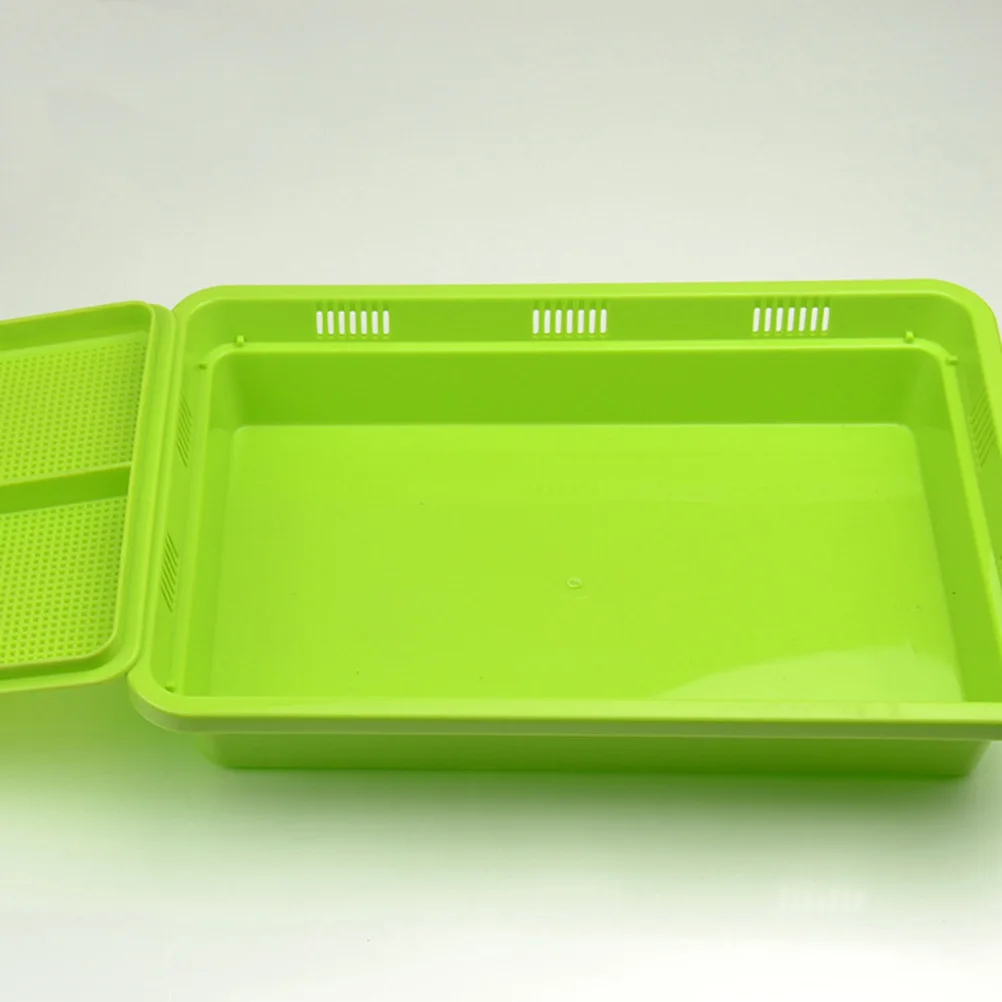 

Premium Double Layer Sprouter Tray 32x22cm Green Food Grade PP Resin Soil-Free Seed Grower Ventilated Tray for Wheatgrass