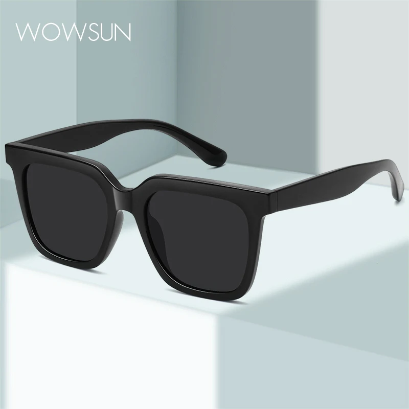 

WOWSUN Fashion Square Oversized Unisex Sunglasses Polarized for Women Travel Sunglasses w-166
