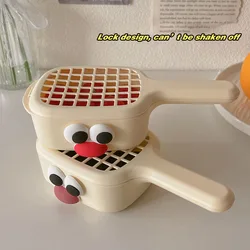 New Cute Square Drain Basket Vegetable Basin Fruit Plate Home Kitchen With Handle Fruit Washing Drain Basket