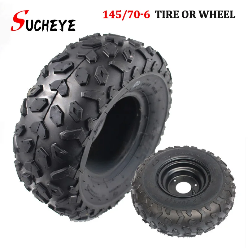 

Good Quality 6 Inch ATV Wheels 145/70-6 Tire Tyre for 6 Inch Iron Wheel Rims Fits Go Kart Buggie Atv Quad