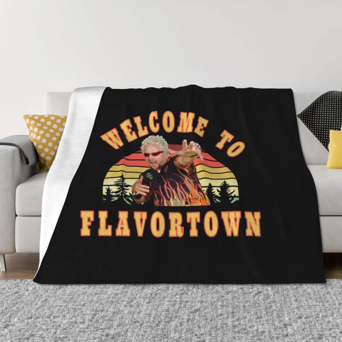 

New Guy Fieri Fans Flavortown Throw Blanket Soft Nap Soft Plush Plaid Cute Blankets
