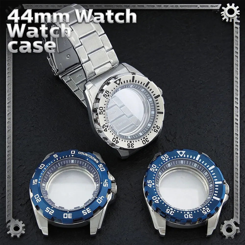 

Роскошный корпус часов NH35, механизм из нержавеющей стали, сапфировое стекло, ремешок из нержавеющей стали, 44 мм, аксессуары для часов