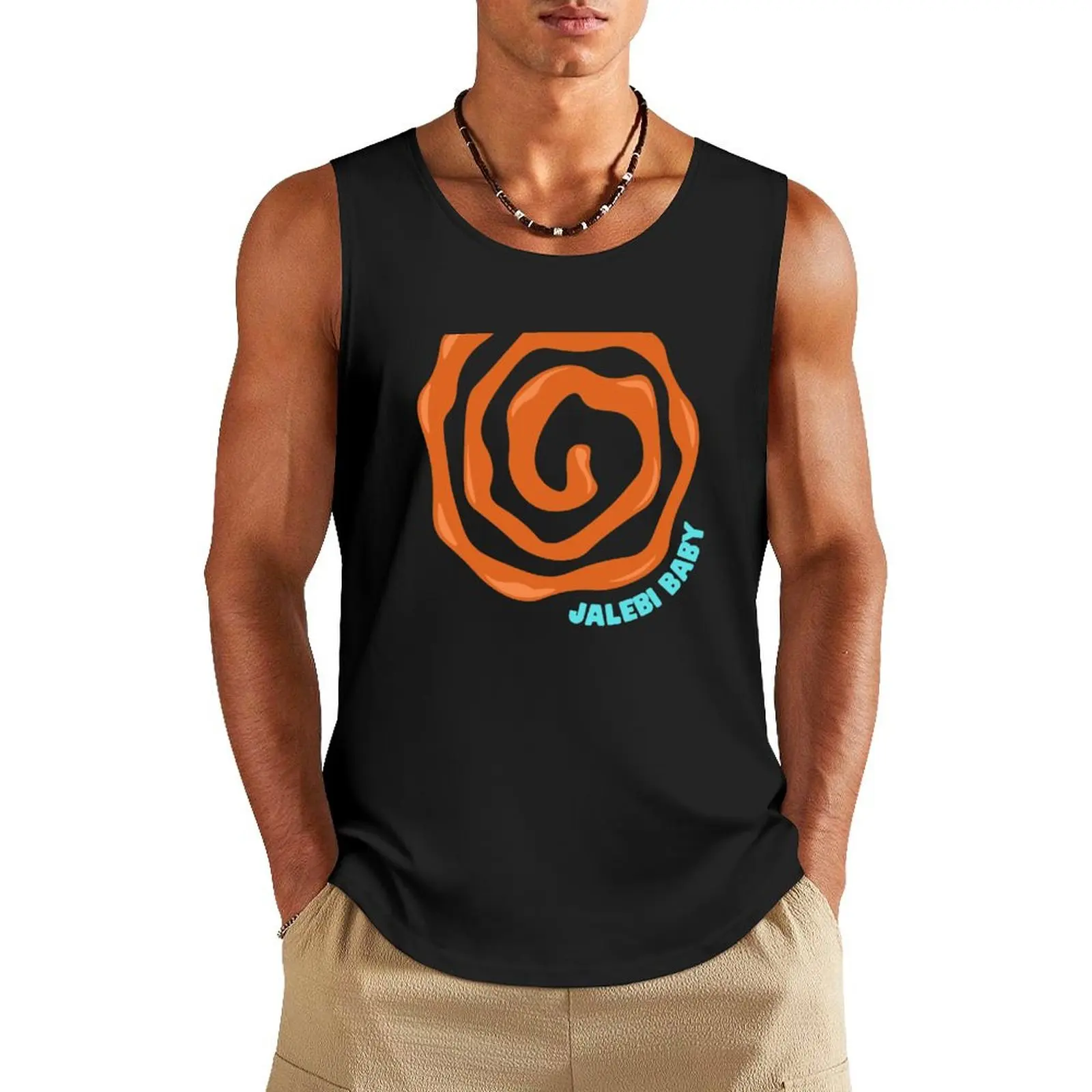 

Cute Indian Hindi Jalebi Baby Sweets Tank Top summer clothes for men male top Men's summer clothes 2025 sleeveless shirt man gym