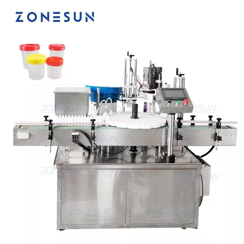 ZONESUN Automatic Pneumatic Perfume Beer Drinking Water Milk Essential Oil Liquid Filling Vial Glass Bottle Capping Machine