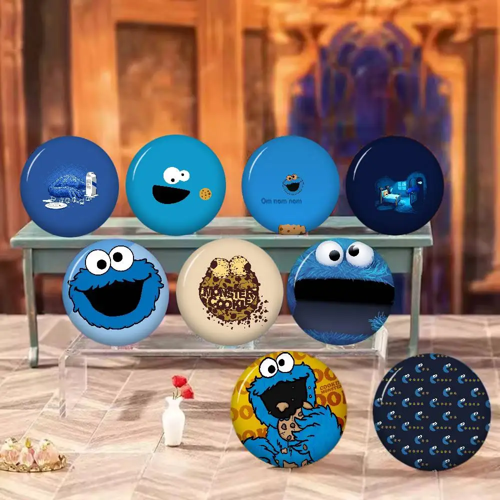 S-Sesame S-Street C-Cookies M-Monsters Tinplate Soft Button Pin Brooch Metal Badge Custom Jewelry Accessories Hat Bag Lapel