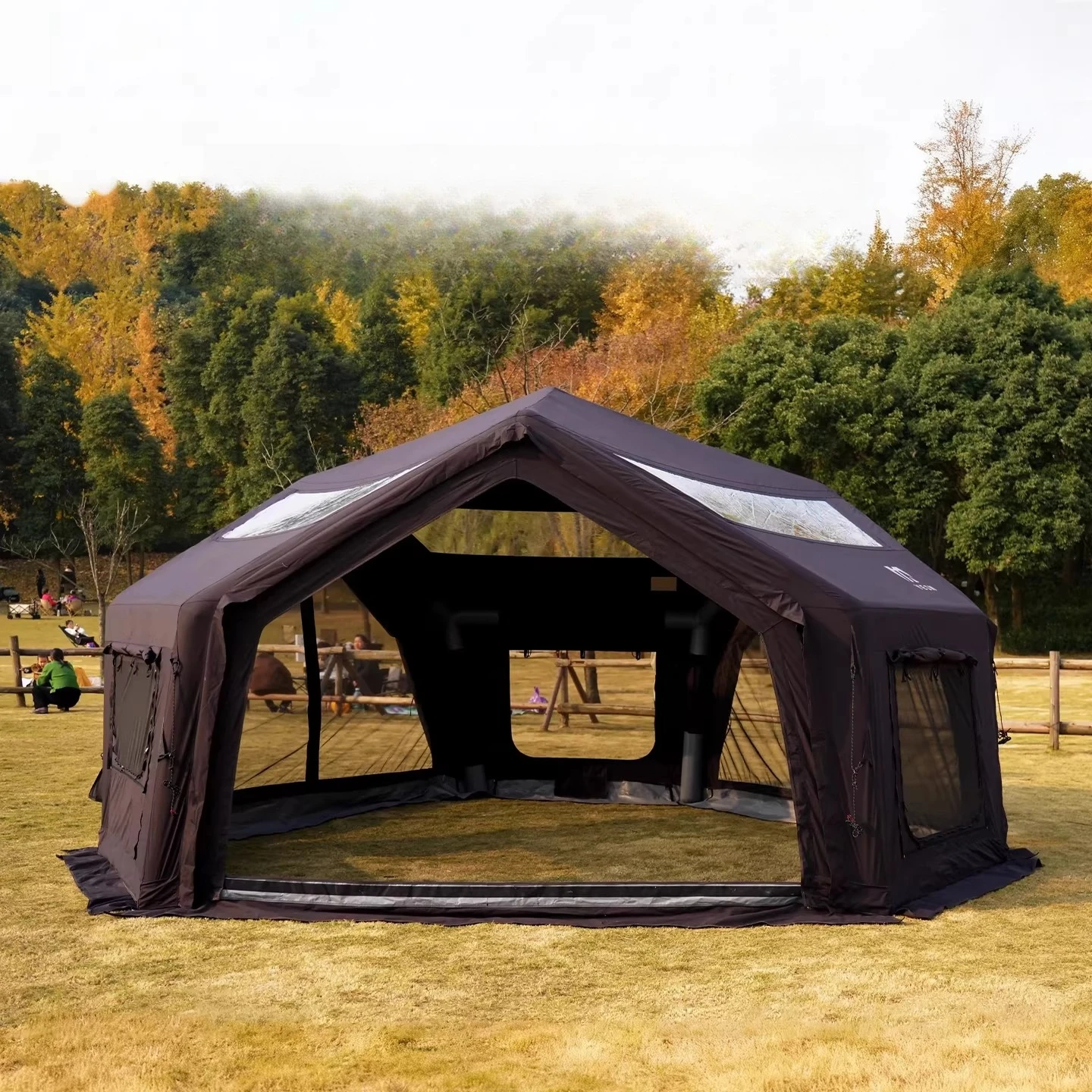 

Integrated inflatable tent outdoor camping living room tent cotton cloth windproof, rainproof and warm hub tent