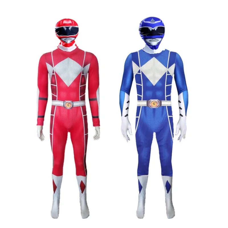 Kids Mighty Morphin Powerzentai Costume Boys Mystic Force multi color Rangers Party Samurai Cosplay Carnival Halloween Jumpsuit