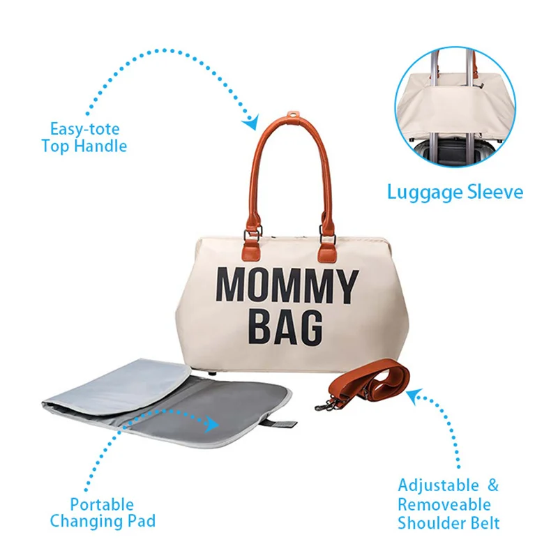 Five-piece Travel Mommy Bag Portable Maternity Bag Large-capacity Mother And Baby Diaper Bag Stroller Organizer Pregnant Package