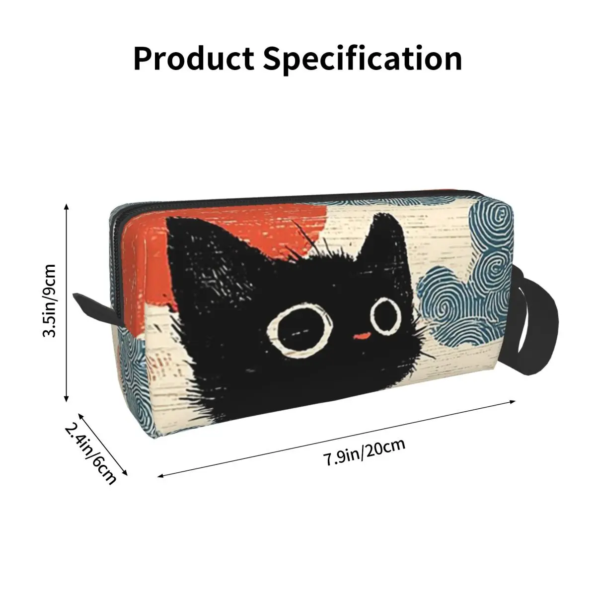 Romantic Black Cat In Cloud Pencil Case for Boys Girls School Pen Box Pencil Bag Stationery Supplies Travel Women Cosmetic Bag