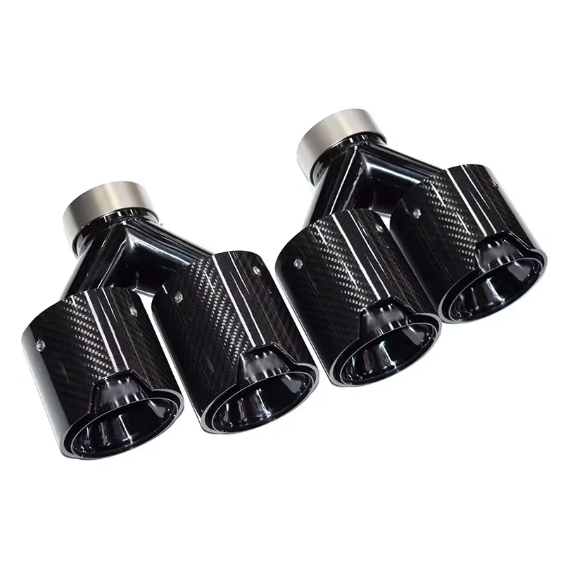 

Exhaust Tip for BMW F10 F11 535d 535i 640d 640i 4-Outlet M-Power Gloss High Quality Carbon Fiber Black Muffler Exhaust Pipe