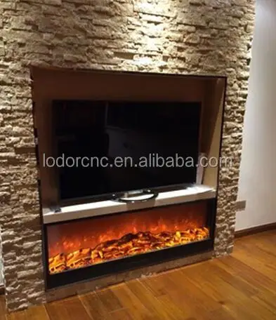 1500W Remote Control Electric Fireplace With LED Display Heated Steel Stainless Steel Recessed 1500mm For Indoor Use US AU Plug