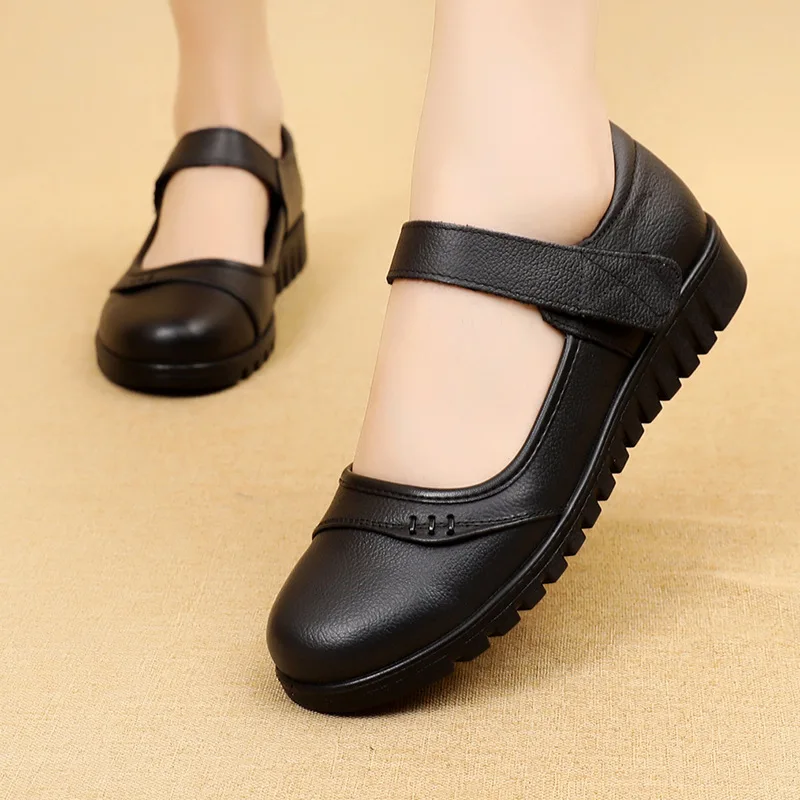 BEYARNENewSpring Autumn Women Flats Shoes Fashion Round Toe Sweet Comfort Faux LeatherWomen MaryJanes  Buckle Strap dropshipping