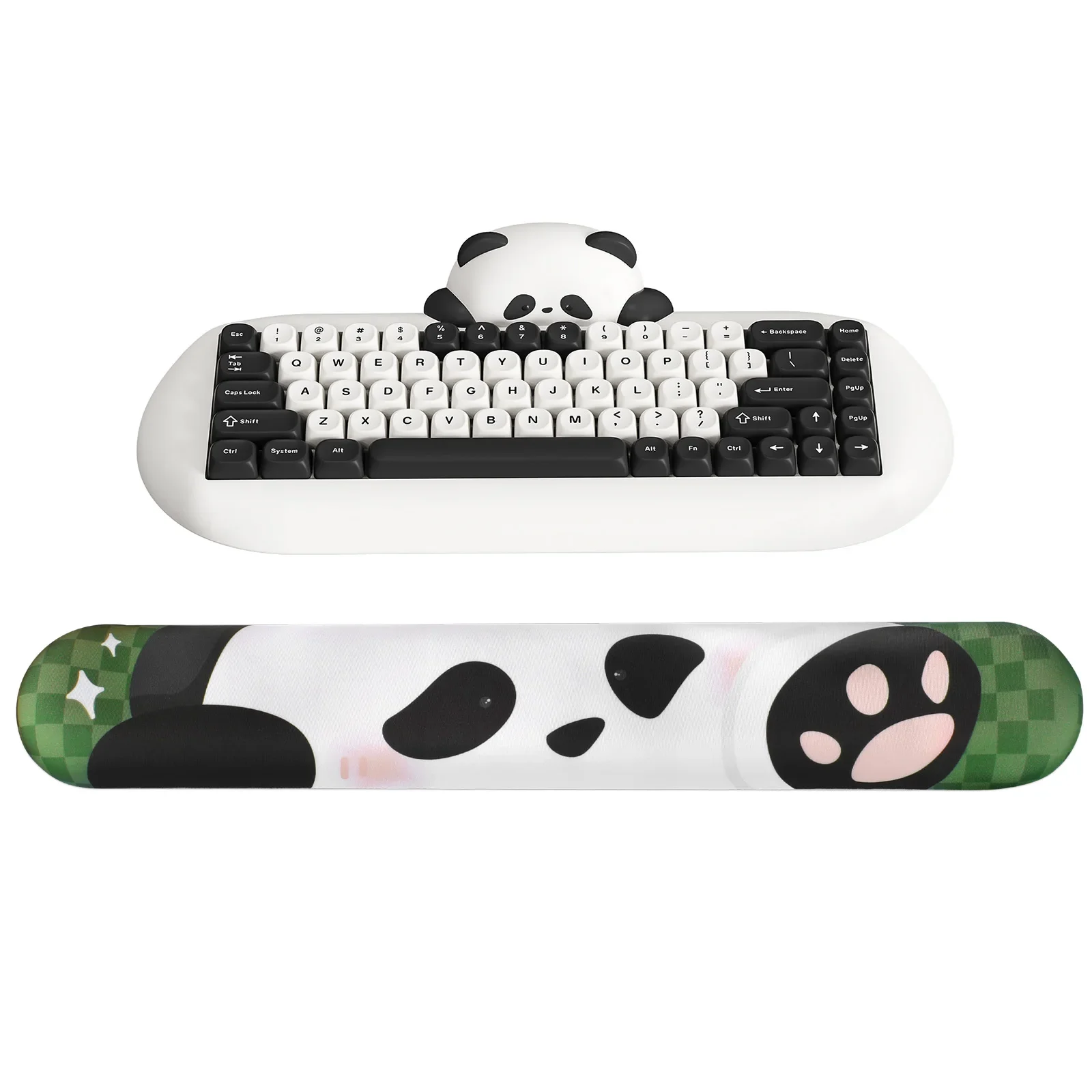 

White Panda Ergonomic Cute Keyboard Wrist Rest with Slip Resistant PU Base for Office Gaming Computer Typing Pain Relief