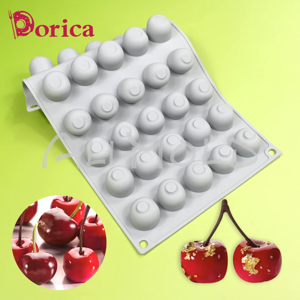 Dorica 35 Cavity Cherry Mousse Mold Fondant Chocolate French Dessert Cake Decorating Silicone Mould Kitchen Bakeware Accessories