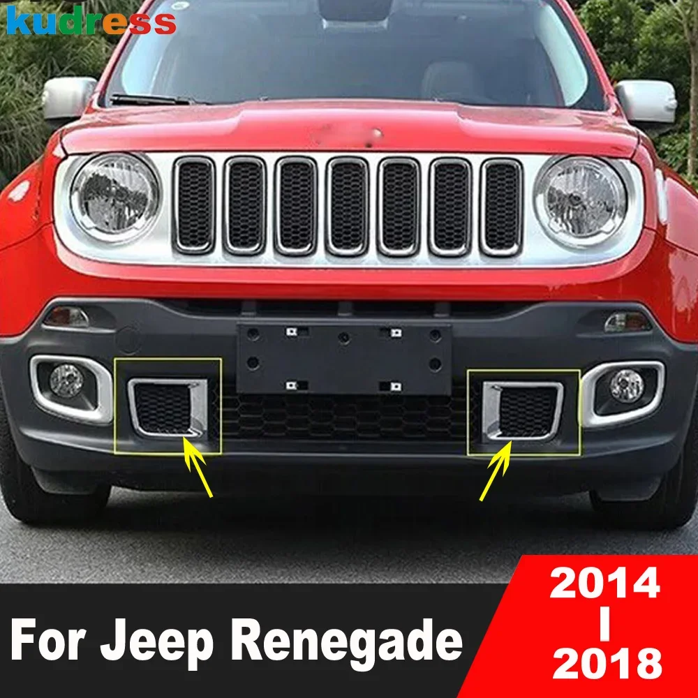 

Для Jeep Renegade 2014 2015 2016 2017 2018 хромированная передняя нижняя решетка автомобиля, решетка воздухозаборника, накладка, аксессуары