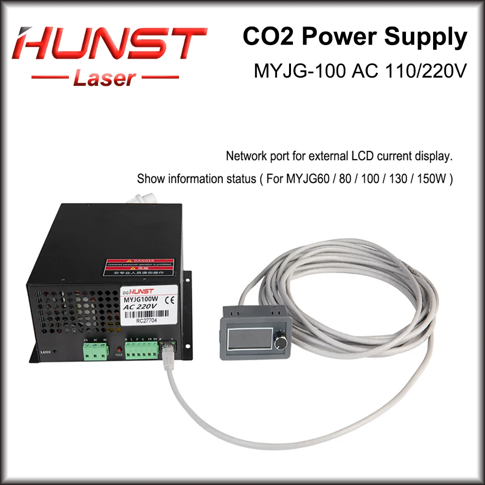 Imagem -06 - Hunst Laser Power Supply Co2 Suporta Tensão 110v 220v Usado para 80w 100w Laser Engraving e Máquinas de Corte Myjg 100w