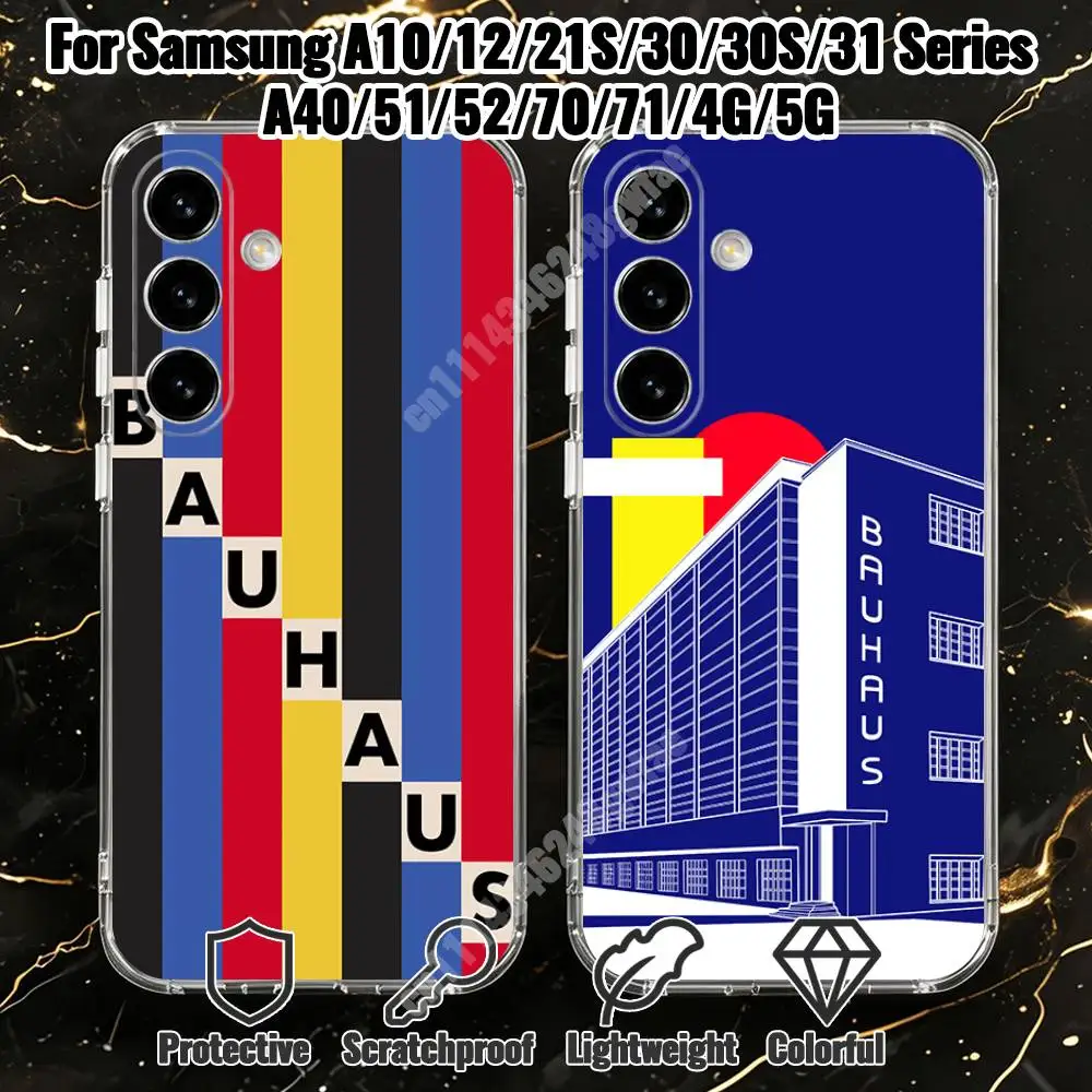 Bauhaus Modern Art Primary Color Phone Case for Samsung Galaxy A71 70 52 51 A40 31 30 A21S 12 10 Transparent Protector