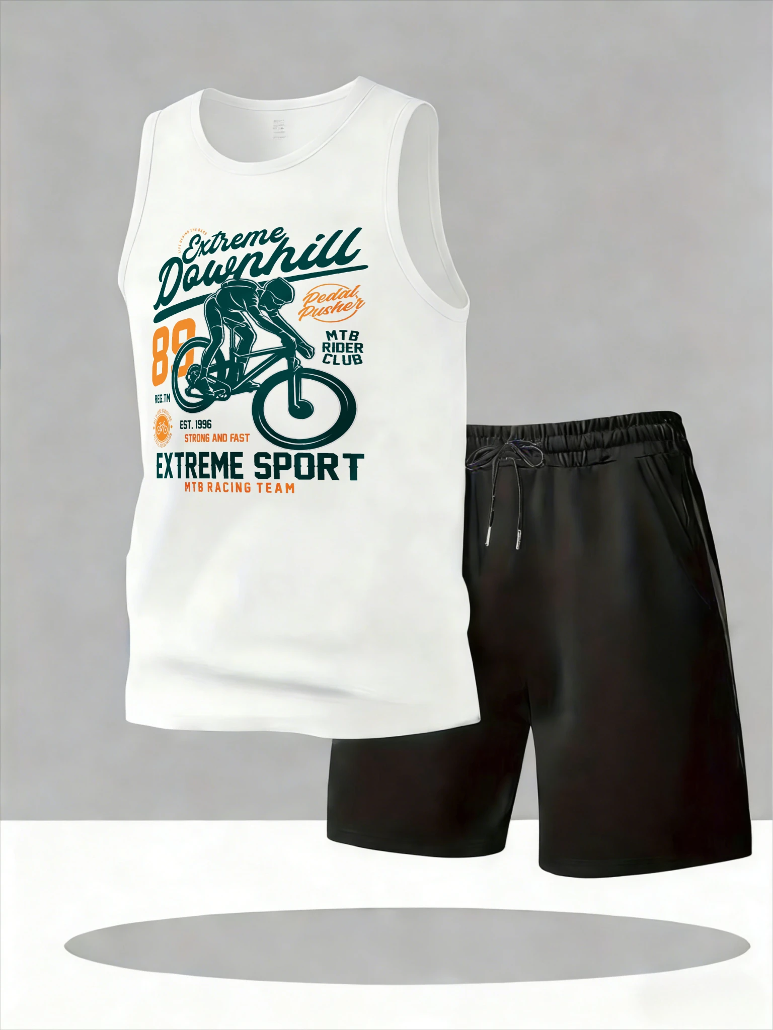 

Men's Tank Top Sets 2026 Summer Quick drying Old money man beach oversize crewneck sports men's chandals Breathable running