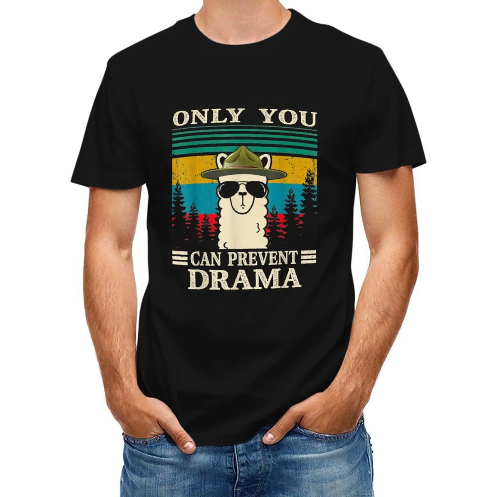 

Llama Camping Only You Can Prevent Drama Gifts T-Shirt customs anime t shirts mens vintage t shirts
