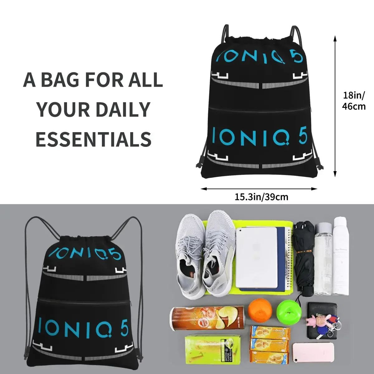 Ioniq 5-Sacs à dos portables iconiques pour hommes et femmes, sacoche à bandoulière de proximité, sacs de livre multifonctions pour voyage et sport