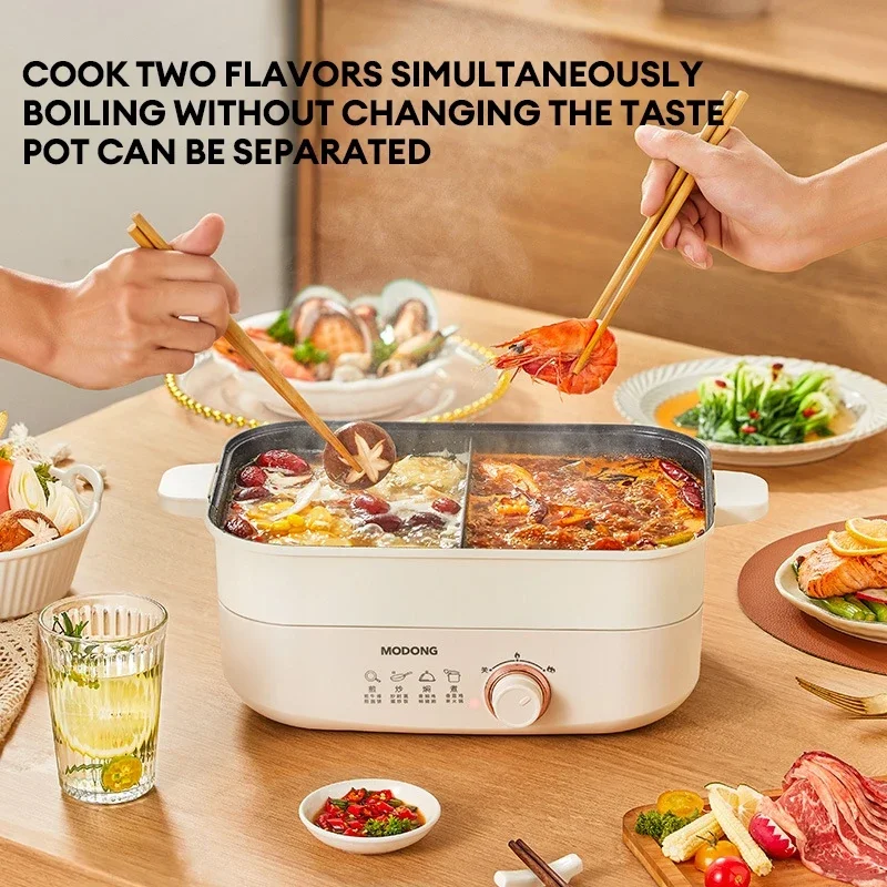 Double duck multifunctional split electric hot pot Yuanyang pot 5 liters