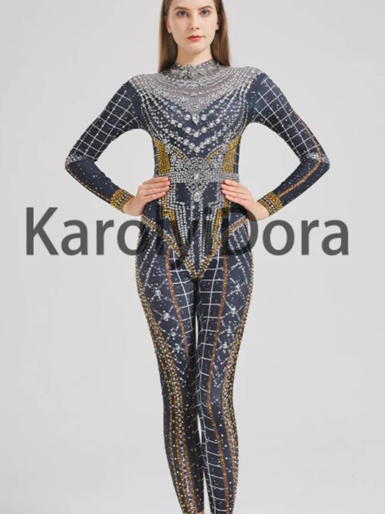 

High Quality Hot Diamond Elastic Buttocks Jumpsuit 2024 New Fashionable Custom Women'S Clothing