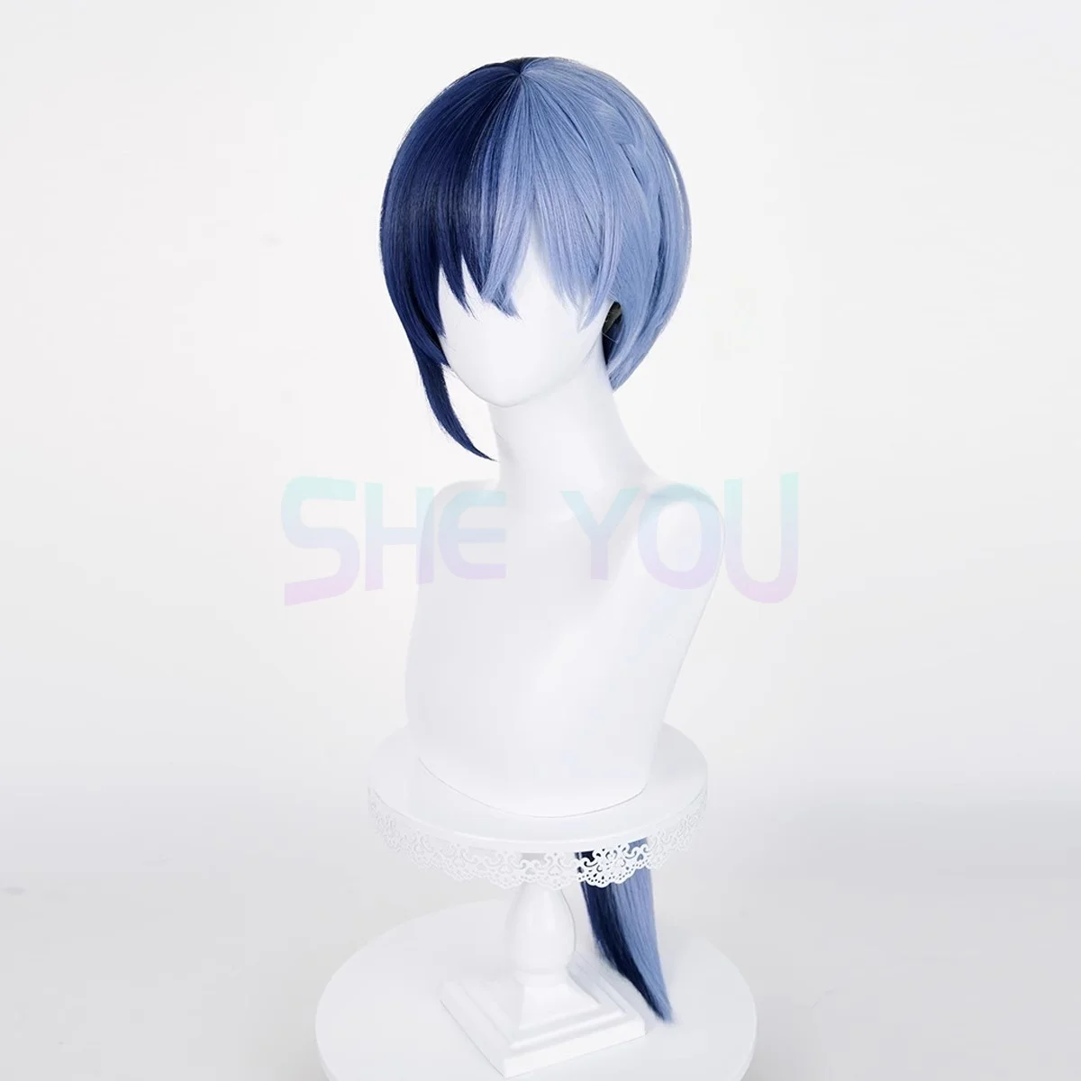 Aoyagi Touya สีฟ้าสีม่วงผสมคอสเพลย์วิกผมโครงการ SEKAI สีสัน STAGE! Aoyagi Toya คอสเพลย์สังเคราะห์ทนความร้อน