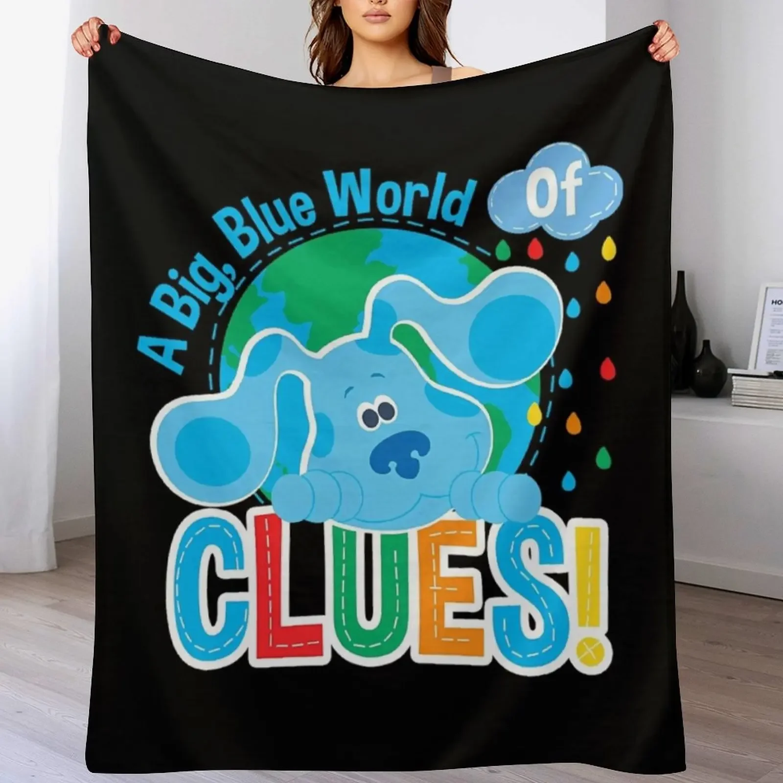 

Blue's Clues & You A Big Blue World Of Clues! Throw Blanket Color Fast Cozy Throw Blanket