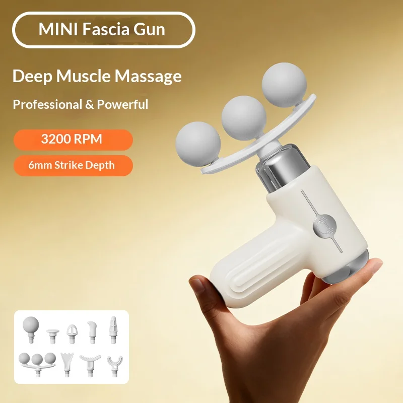 Sports Rehabilitation 3-head Fascia . With 9 Interchangeable Heads,Deep-tissue Muscle Massager Timing Control For Body Massage