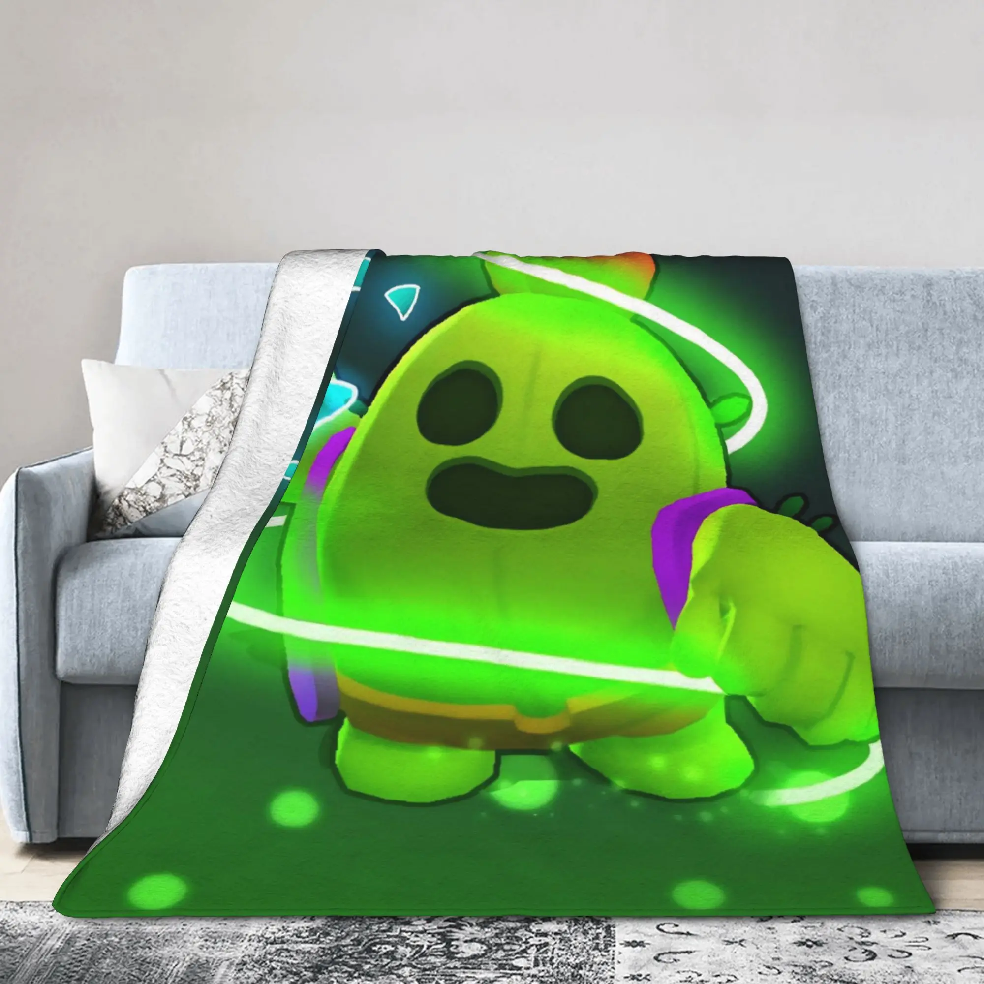 Sandy Leon Spike Game Blankets Fleece Summer  Multi-function Ultra-Soft Throw Blanket for Bedding Couch Bedding Throws