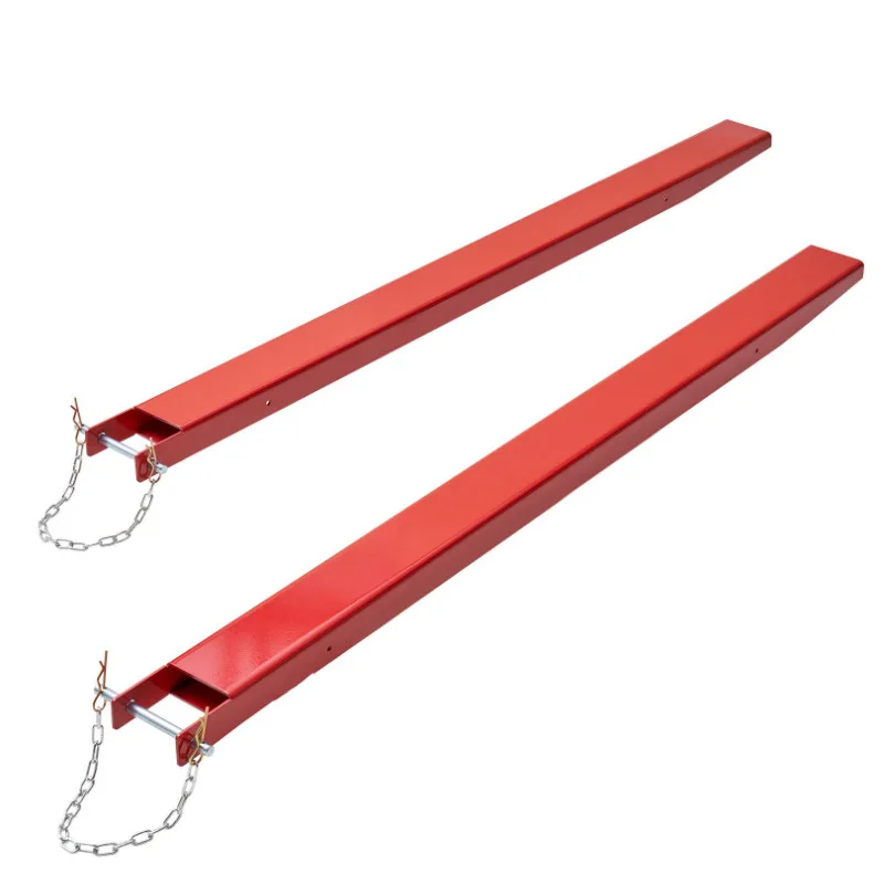 

Pallet Fork Extension Heavy Carbon Steel Fork Extension for Forklifts Red Extended Fork Set Latch