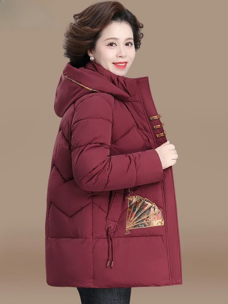 

Модная утепленная хлопковая куртка для мам: зимняя одежда для женщин среднего и старшего возраста, осенне-зимняя хлопковая одежда