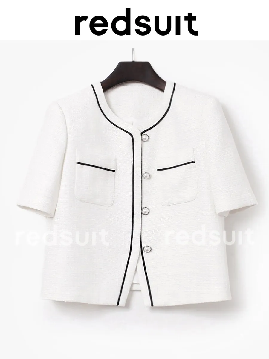 New Versatile~Three dimensional contrasting white top with painted short sleeved thin jacket  Custom Sizes
