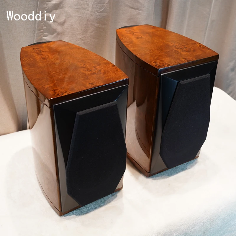 Wooddiy 8 Inch One Pair Speaker Cabinet Empty Box Two-way Shell Birch Plywood Waist Drum Radian HIFI DIY Speaker Gloss Painting