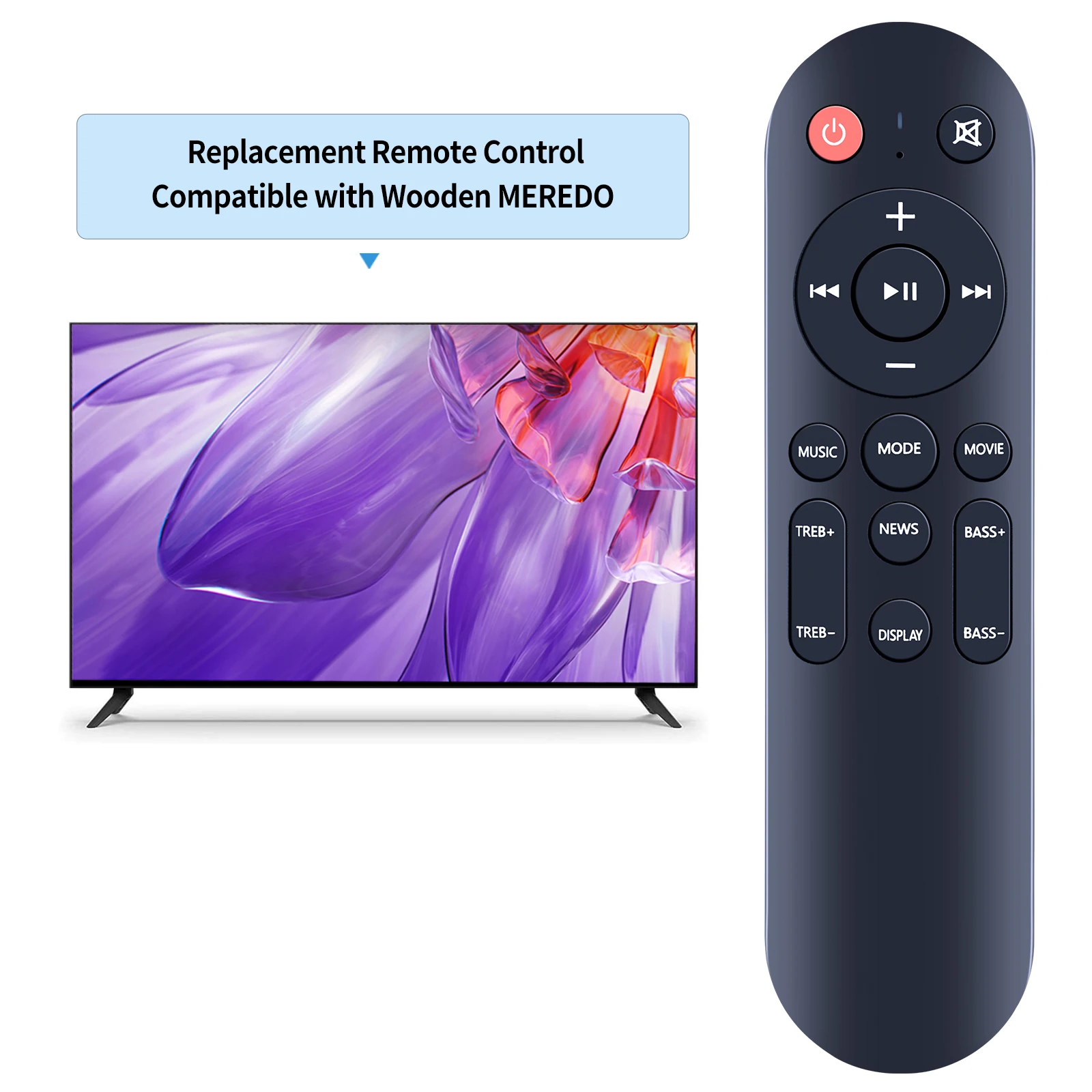 New Remote Control For Meredo 2.1CH Wooden Soundbar for TV