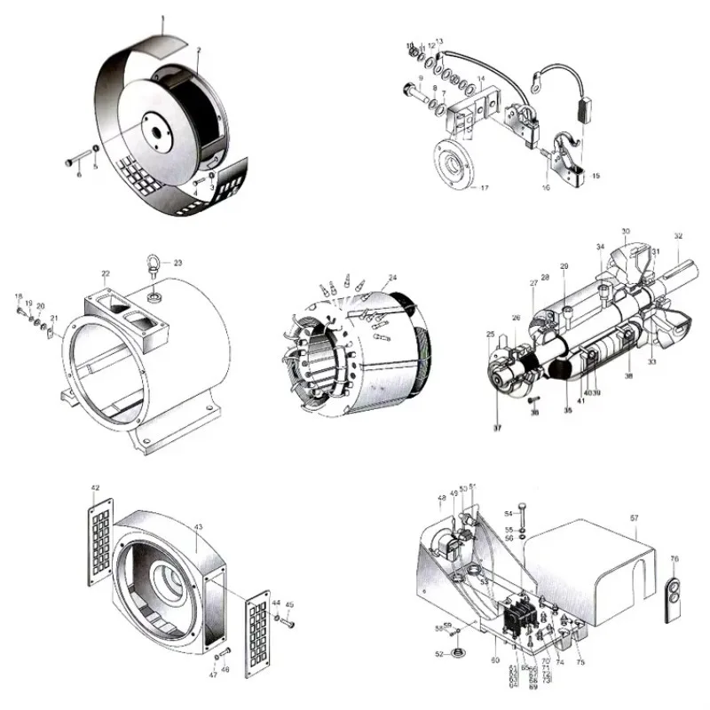NPC Best Price 24kw 30kw 50kw Alternator Price 220v 380v 400v ST/STC Brush A.c.synchronous Alternators Generator 100% Copper