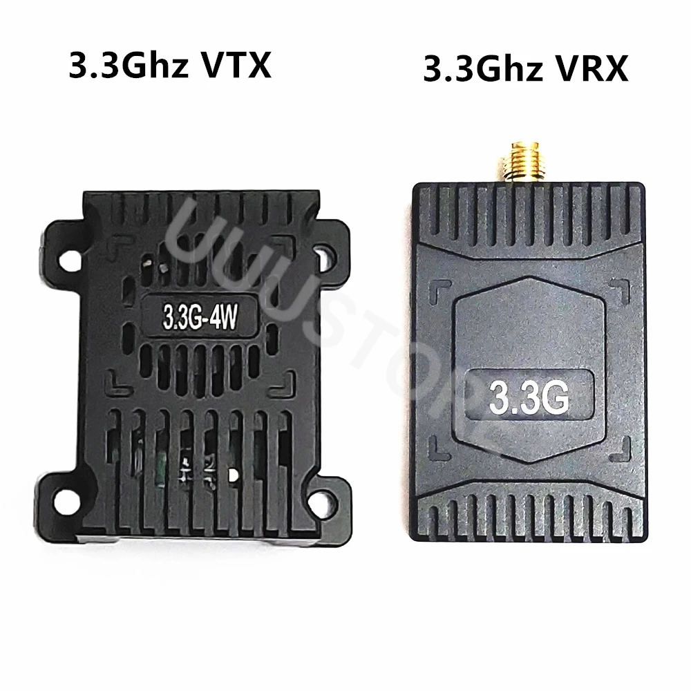 3.3GHz 4W FPV Video Transmitter VTX 8CH 4000mW 3.3G VRX High Sensitivity Receiver Kit for FPV RC Racing Drone RC Model﻿