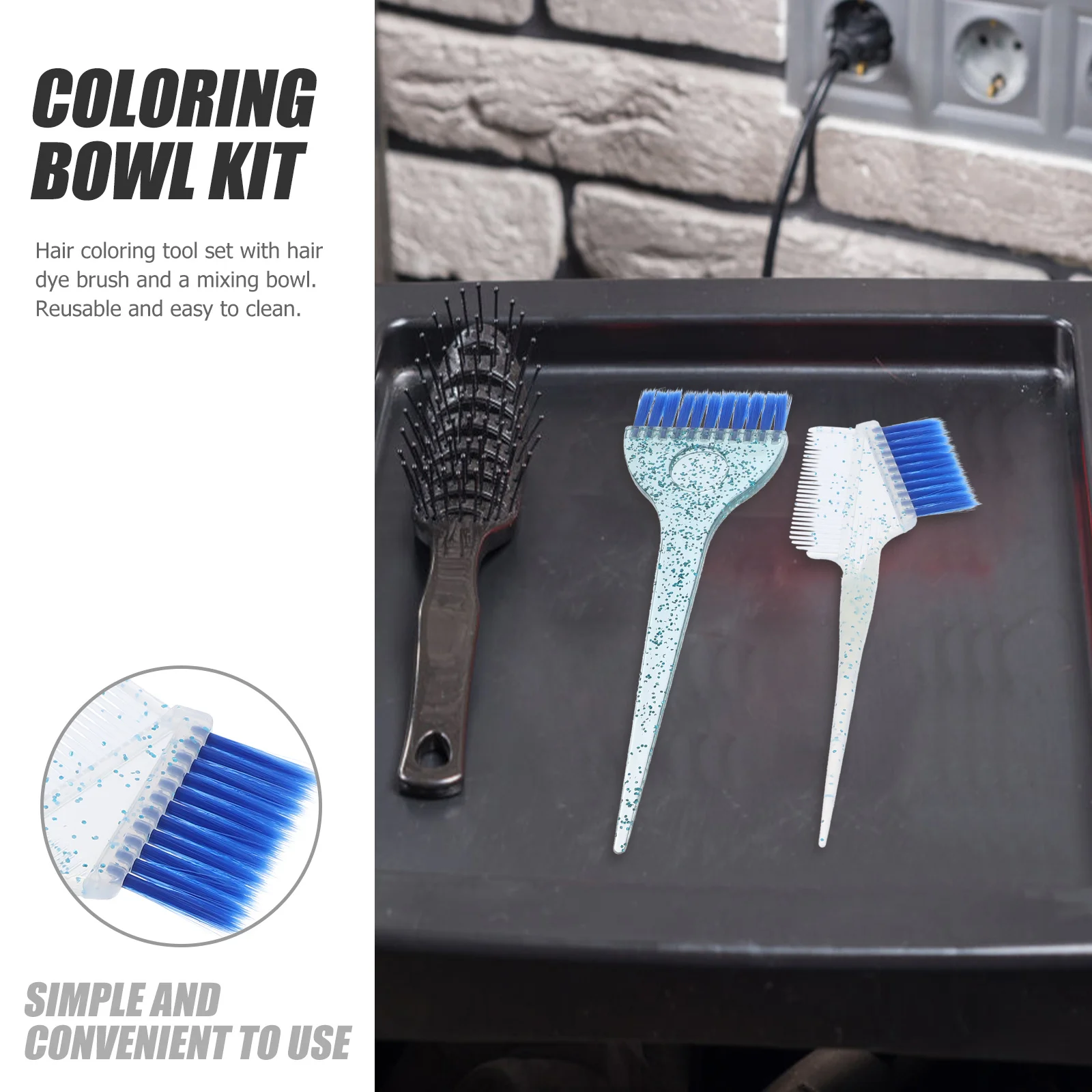 

Hair Dye Reusable Bowl Tint Brushes Color Coloring and Kit Bowls Hairstylist for Dying