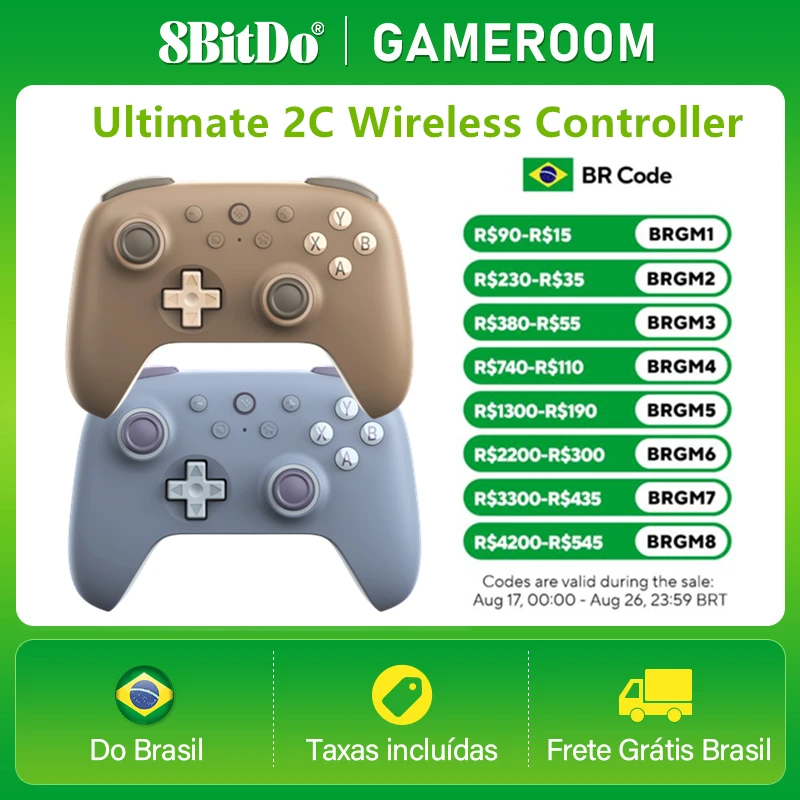 Controle Sem Fio 8BitDo Gamepad Ultimate para PC Windows 10/11 Steam Android Gaming