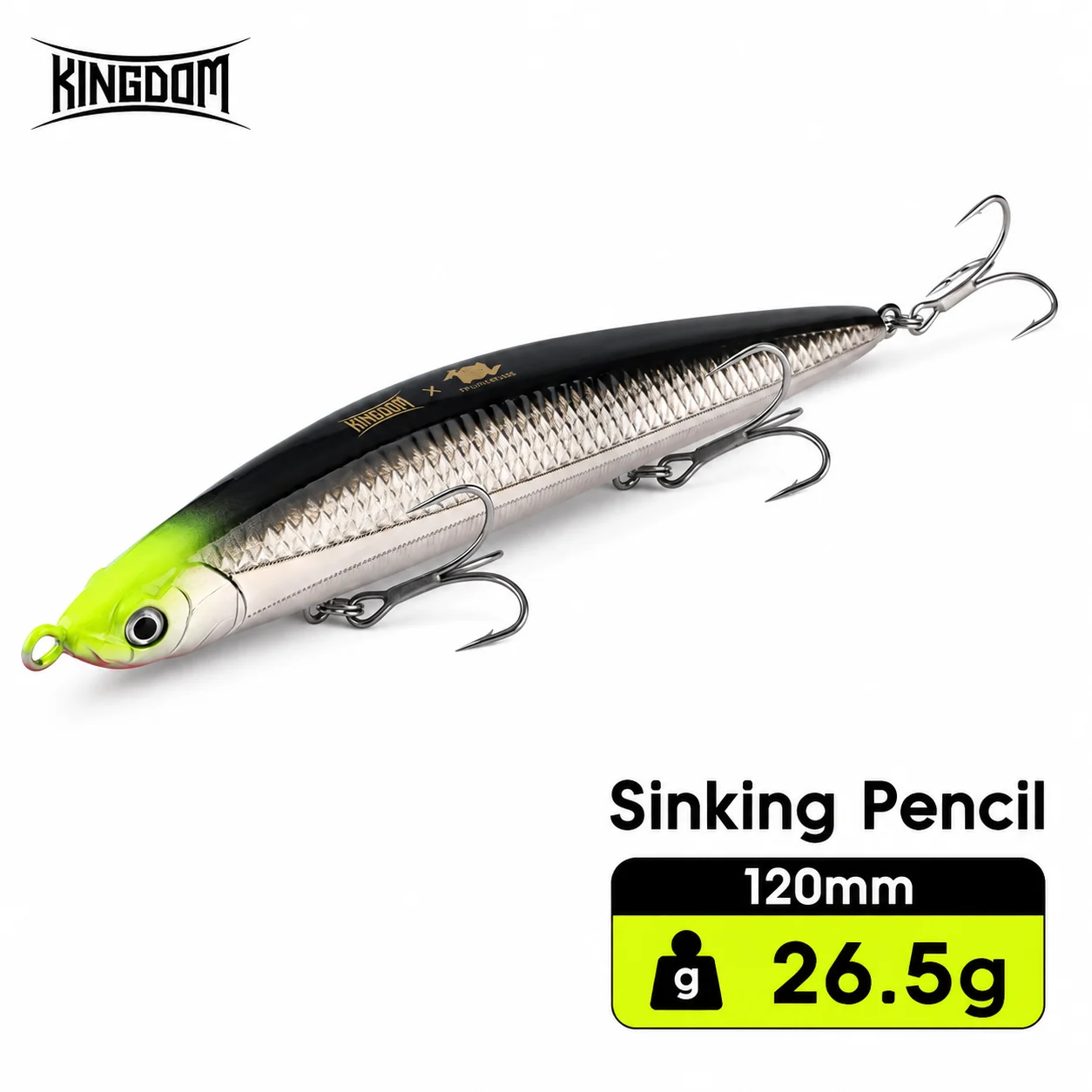 Kingdom Pencil Sinking Fishing Lure 120mm 26.5g Long Cast Saltwater Lures Trolling Artificial Bait Sea Bass Wobblers Lure