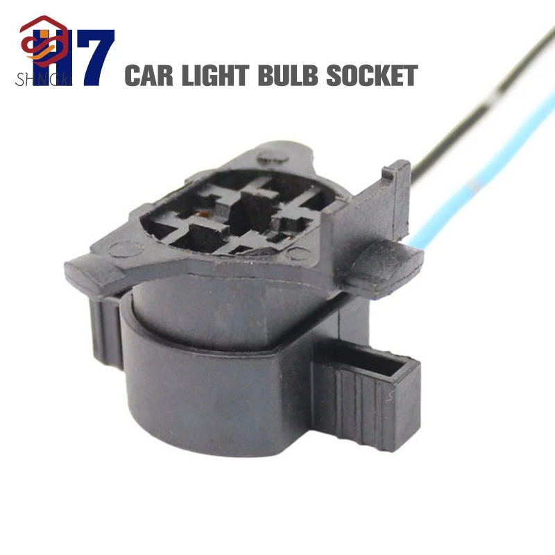 1pc Car Bulb Socket Lamp Holder H7 Car Light Bulb Socket Copper Wire Double Hole Plug Triangle Circle