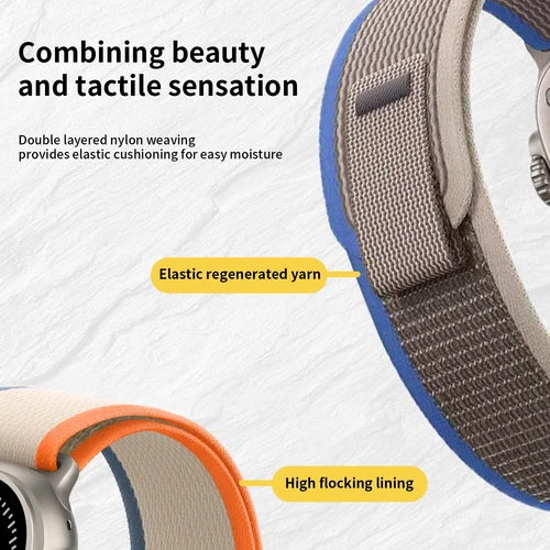 Imagen 2 del producto Kebitt nueva correa de nailon de alta calidad Trail Loop acabado de titanio Natural para Apple Watch 11 10 9 8 7 6 Se 3 Ultra 3 2 Band Iwatch