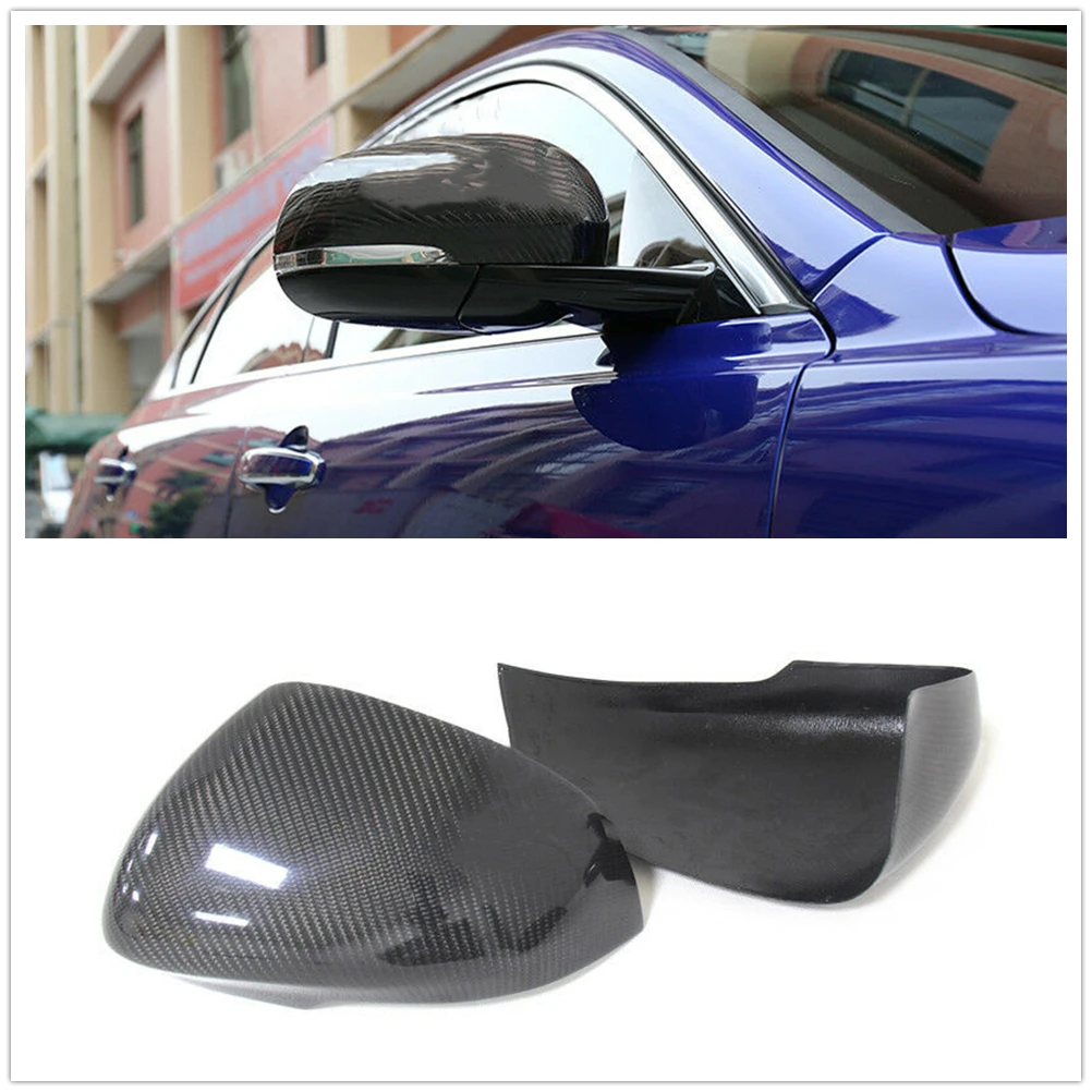 

Carbon Fiber Rear View Mirror Cover Add On Side Car Exterior Rearview Reverse Shell Caps For Jaguar XF XJ XK XKR 2011-2017